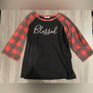 Blessed flannel top size medium